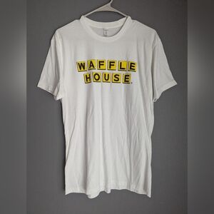 Waffle House White T-shirt Unisex Size Medium. Short Sleeve T-shirt.